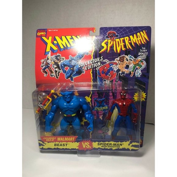 X-Men Beast VS Spider-Man Figure Set 1994 ToyBiz - Picture 1 of 2